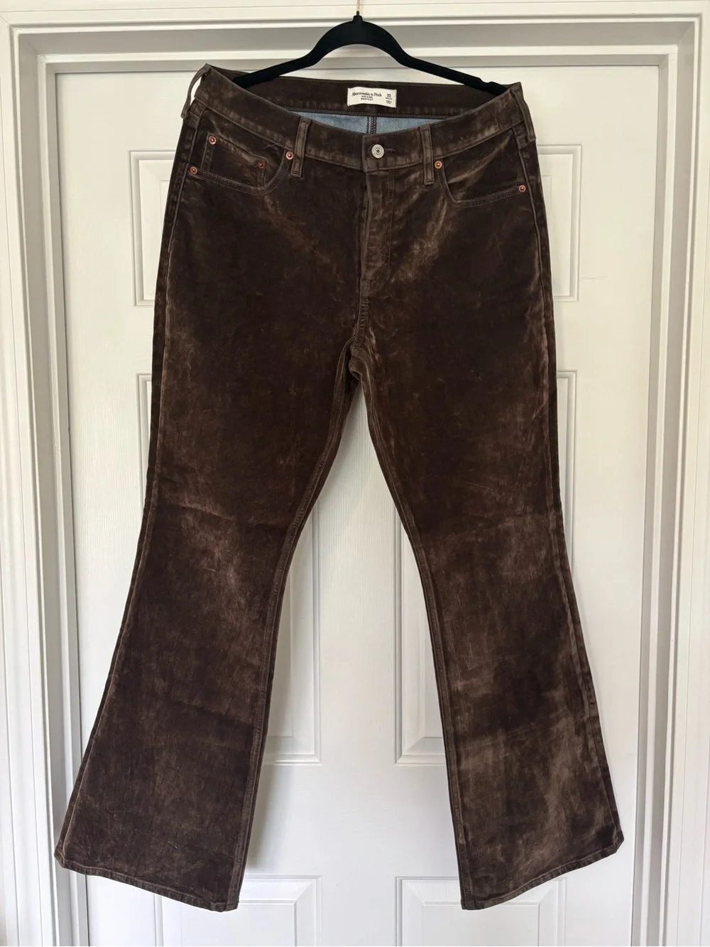 Abercrombie & Fitch Brown Velvet Mid Rise Bootcut Pants Size 32